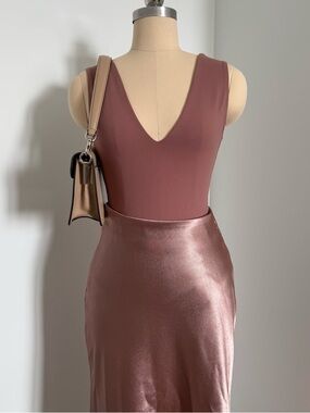 FREE PEOPLE Rose Mauve Sleeveless Bodysuit